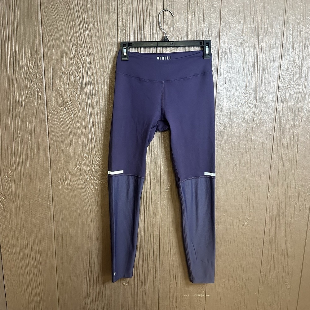 NOBULL Purple Full Length‎ Ankle Leggings Sz Small Mesh Athletic Running Workout